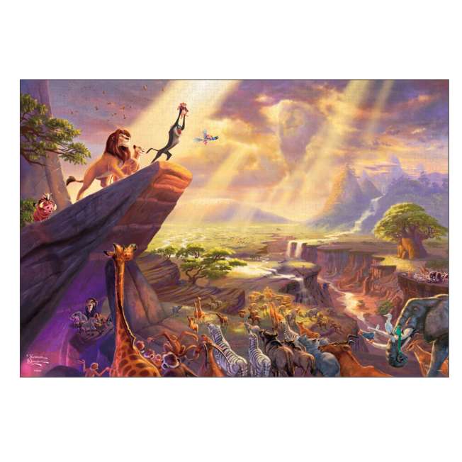Disney Store - Der König der Löwen Puzzle im Leinwandstil, 1000 Teile, Sonderkunstsammlung Thomas Kinkade „Der König der Löwen“ - Puzzle