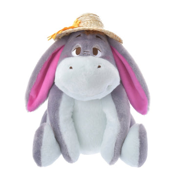 Eeyore plush toy with straw hat
