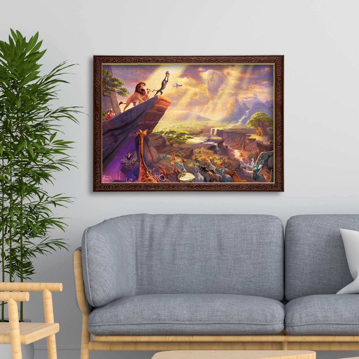 Disney Store - Der König der Löwen Puzzle im Leinwandstil, 1000 Teile, Sonderkunstsammlung Thomas Kinkade „Der König der Löwen“ - Puzzle