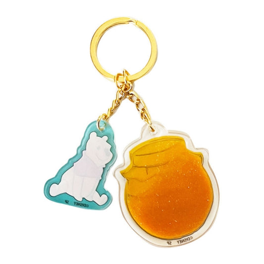 Disney Store - Winnie the Pooh Honey Loving Glitter Acrylic Keychain