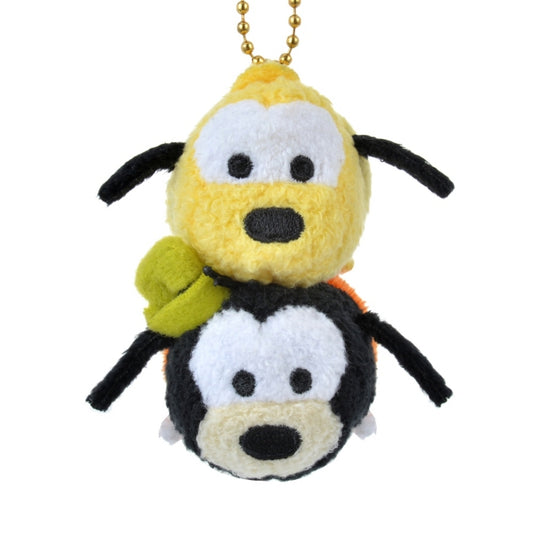Disney Store Tsum Tsum Goofy &amp; Pluto Plush Keychain Accessory