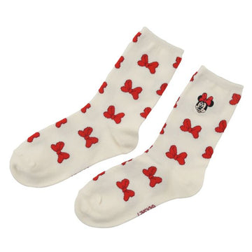 Minnie Socken mit Schleifenmuster und Gesichtsstickerei