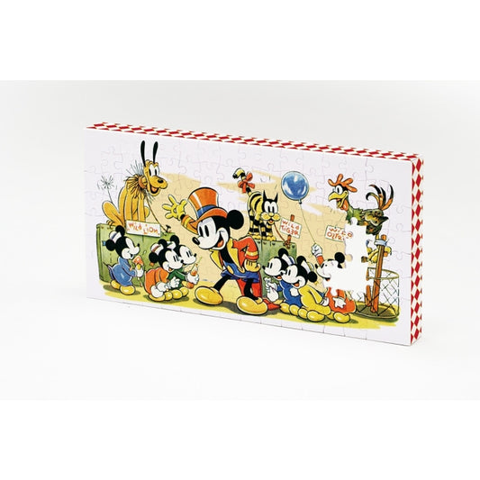 Disney Store - Yano Man Mickey Mouse Canvas Puzzle (Plastic) 120 Piece Retro Circus 11x22.3x2cm with Wall Mount - Puzzle
