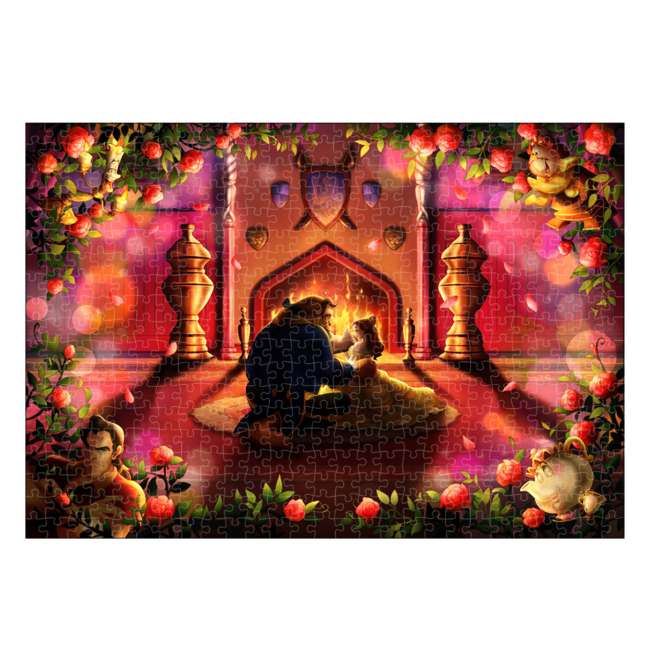 Disney Store - Beauty and the Beast Pure White Tight 500 Piece Puzzle Silhouette Romance Series The Beginning of Love - Puzzle