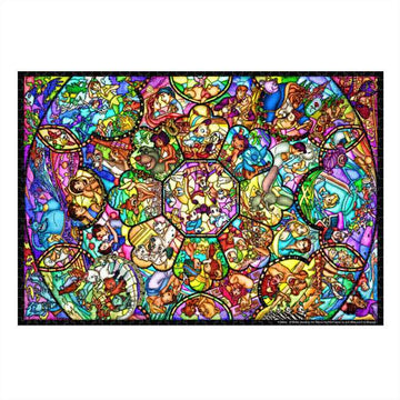 Disney Store - Disney Character Puzzle Bunted Art 1000 pieces "All Star Bunted Glass" - Puzzle
