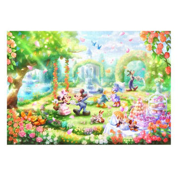 Disney Store Mickey &amp; Friends Pure White 1000 Piece Rose Scented Garden Party Puzzle