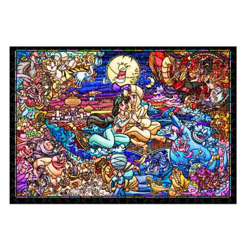 Disney Store - Aladdin Colored Art Gychtito 500 Piece Jig Saw Puzzle Aladdin Story Colorful Glass - Puzzle