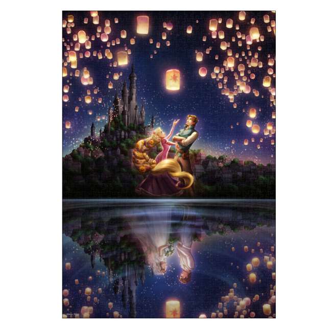 Disney Store - Rapunzel-Puzzle Leuchtend 1000 Teile „Die Zukunft spiegelt sich auf der Seeoberfläche (Rapunzel)“ - Puzzle