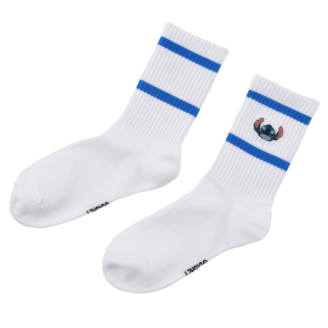 Stitch Knitted College Face Socks White