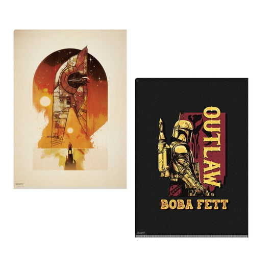 Disney Store - Star Wars Boba Fett Clear File Set - Office Supplies