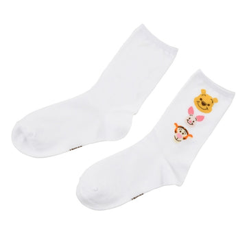 Pooh, Piglet, Tigger Socks Triple Face White