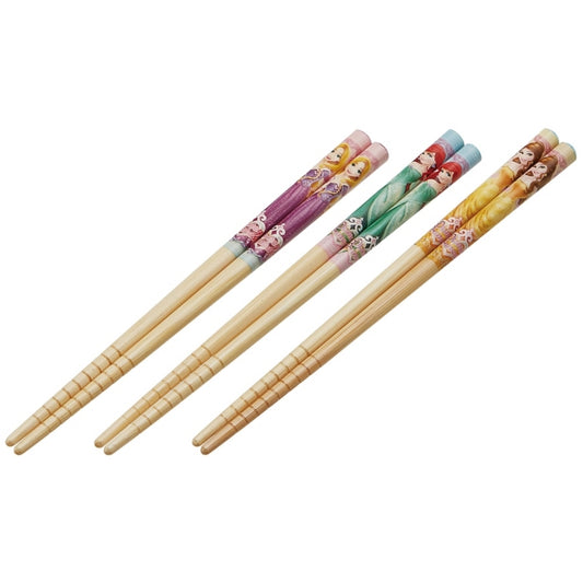 Princess Chopsticks Bamboo with Non-Slip Coating Set of 3 [16.5 cm]