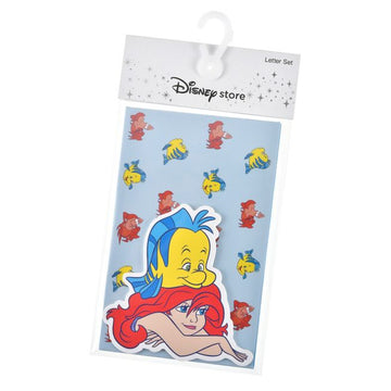 Disney Store - Ariel, Flounder, Sebastian Message Card and Envelope Set Mini Die-Cut - Stationery
