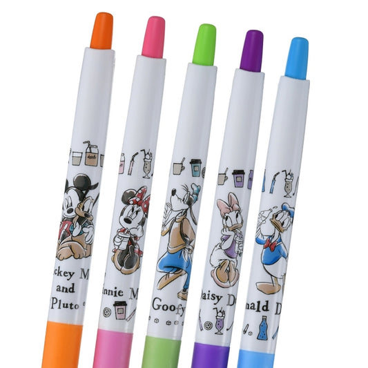 Disney Store - Mickey &amp; Friends Juice 0.5 Gel Ink Pen Set Latte - Stationery.