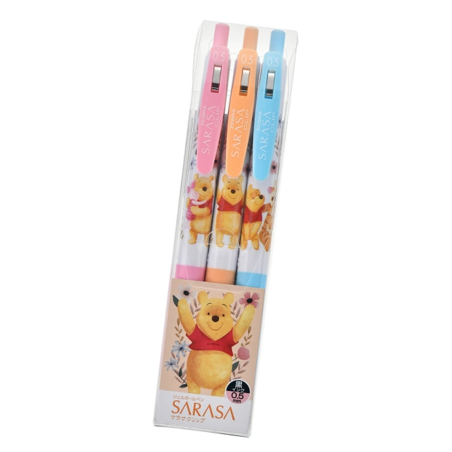 Pooh, Piglet, Tigger Sarasa Clip 0.5 Gel Ballpoint Pen Set