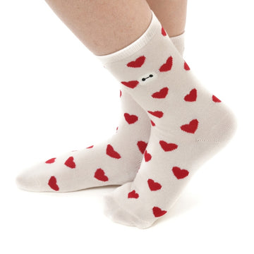 Baymax Herzmuster Socken mit Gesichtsstickerei
