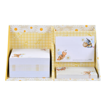 Pooh &amp; Friends notepad with sticky notes and pen holder in bee costume