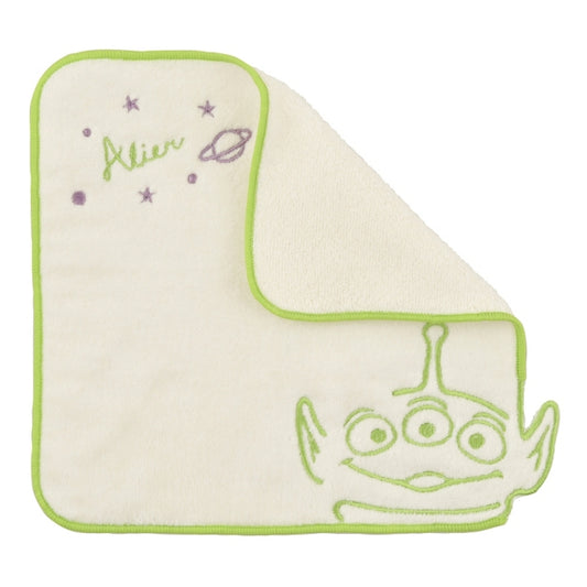 Little Green Men/Alien Mini Towel with Line Embroidery