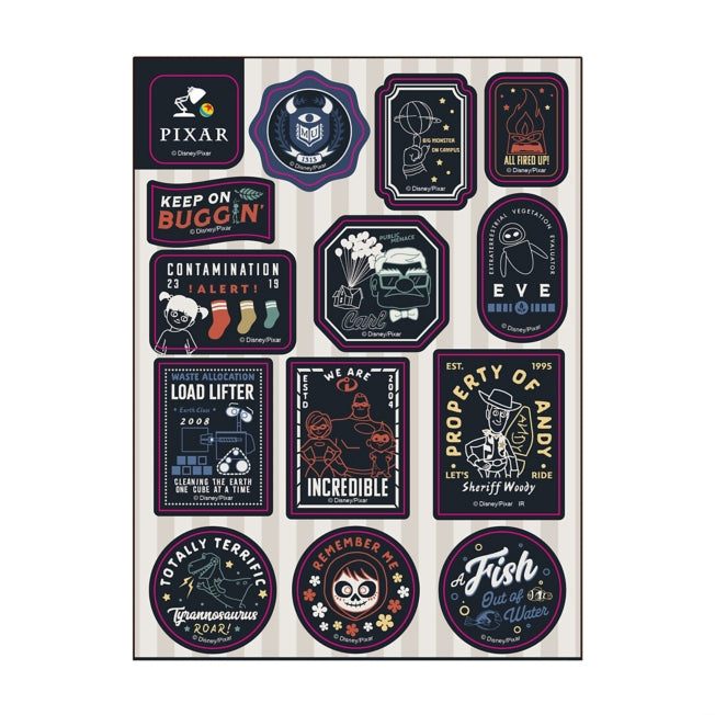 PIXAR sticker sheet