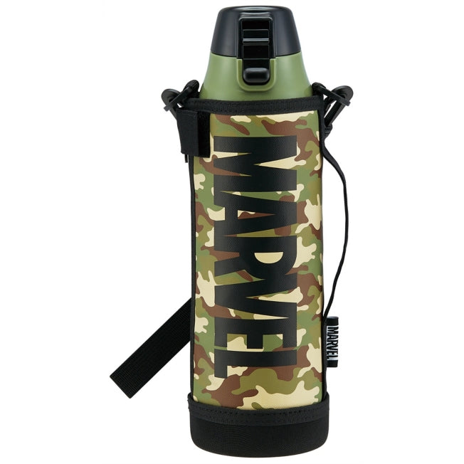 Disney Store - Marvel Logo Militär [mit Abdeckung] Einhand-Druck-Direktflasche [990ml] KSDC10S - Trinkflasche