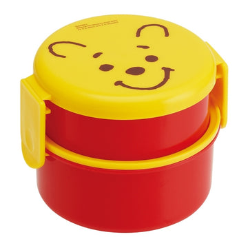 Disney Store - Winnie the Pooh Gesicht Runde Lunchbox 2-stufig (mit Mini-Gabel) - Lunchbox
