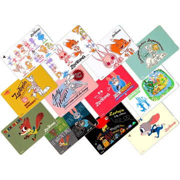 Disney Store - Zootopia IC-Karten Aufkleber/Retro Gelb - Accessoire