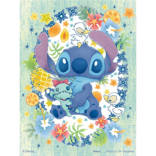 Disney Store - Yano Man Jigsaw Puzzle Stitch Petit Paris (transparent plastic pieces) 150 pieces Lovely Wreath <Stitch> 7.6 x 10.2cm - Puzzle