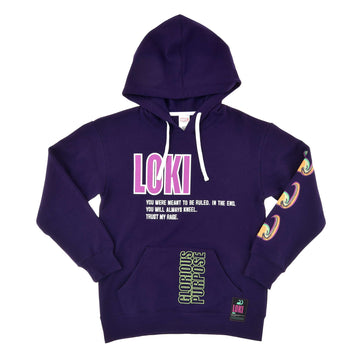 Disney Store Marvel Loki Purple M Hooded Sweatshirt